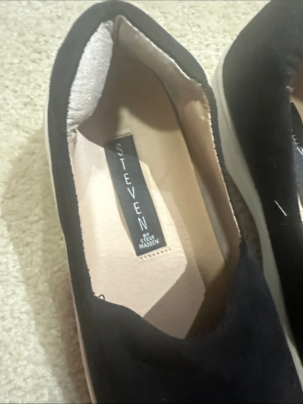 Steve Madden Black Suede Slip-On Sneakers with White Sole